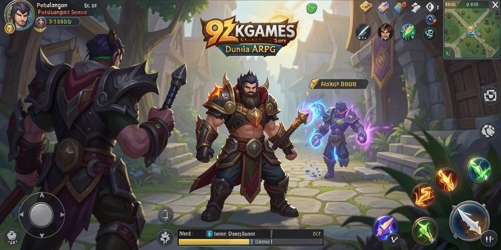 Tangkapan layar gameplay <strong>9ZKGAMES</strong> dengan aksi pertempuran seru dan karakter yang beragam.