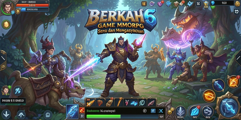 Tangkapan layar gameplay BERKAH6 yang menampilkan petualangan MMORPG.
