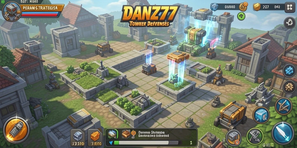 Tampilan gameplay menegangkan dan menara yang beragam di DAN777.