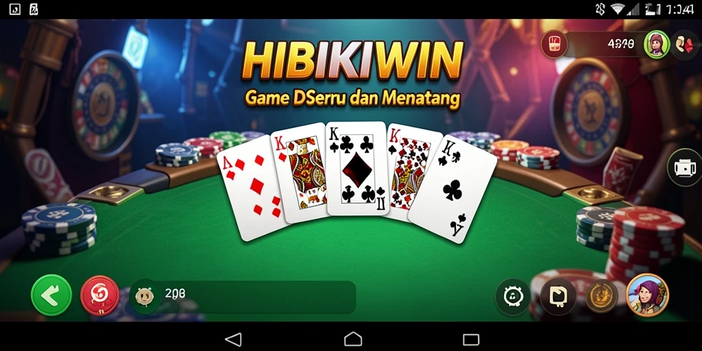 Tampilan gameplay seru HIBIKIWIN dengan domino klasik.