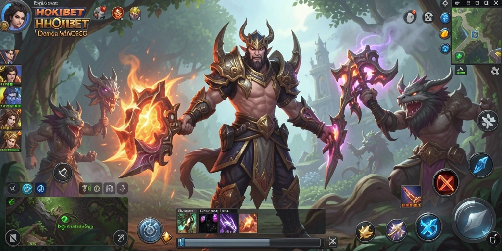 Screenshot gameplay HOKIBET menampilkan karakter dalam pertempuran seru.