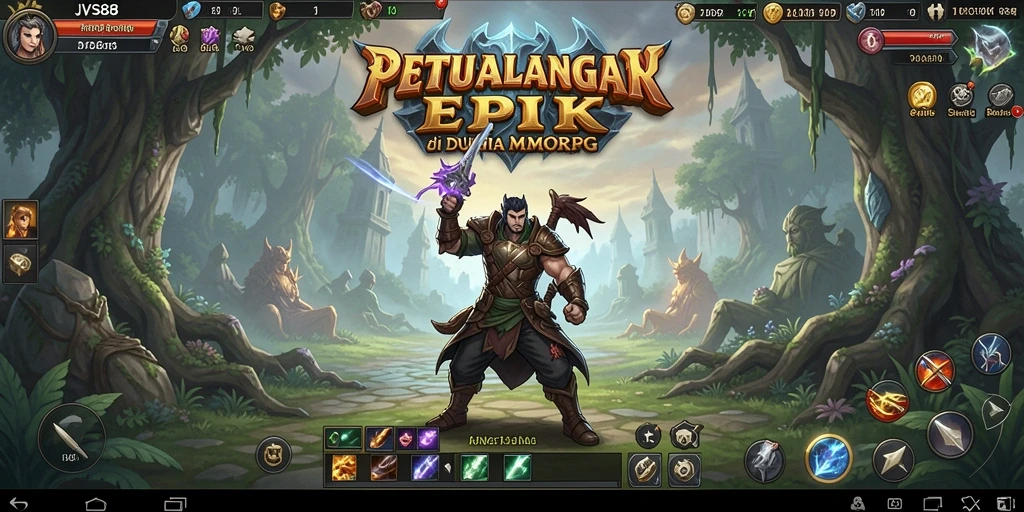 Screenshot utama JVS88 menampilkan aksi seru dalam dunia MMORPG.