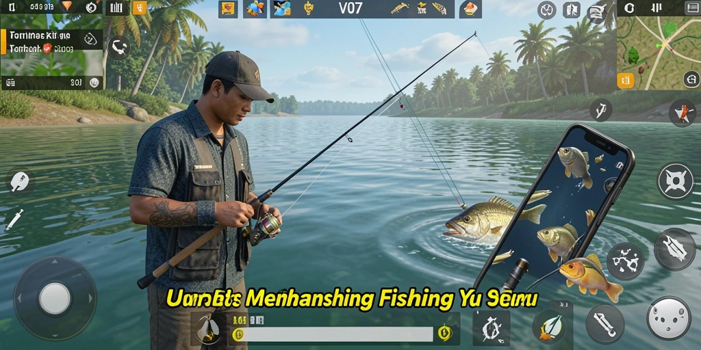 Gameplay seru saat memancing dengan berbagai jenis ikan.