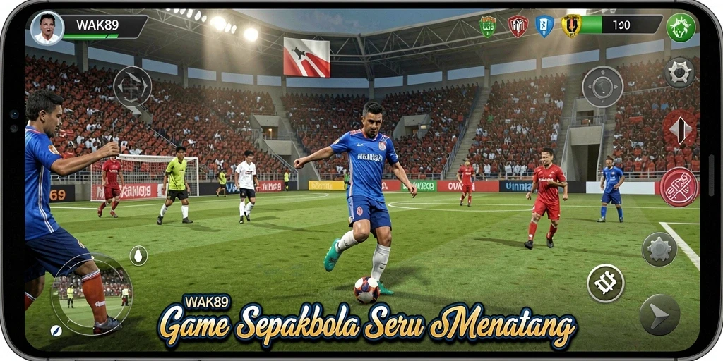 Tampilan gameplay seru dari WAK89 dalam pertandingan sepakbola.
